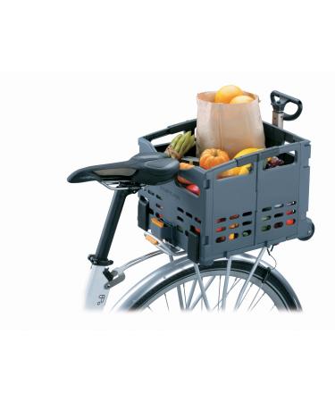 Topeak TrolleyTote Folding MTX Rear Bike Basket, Grey, Black, 35.8 x 34 x 14.2 cm / 14.1 x 13.4 x 5.6 (Folded) 44.3 x 35.8 x 34 cm / 17.4 x 14.1 x 13.4" (Open)