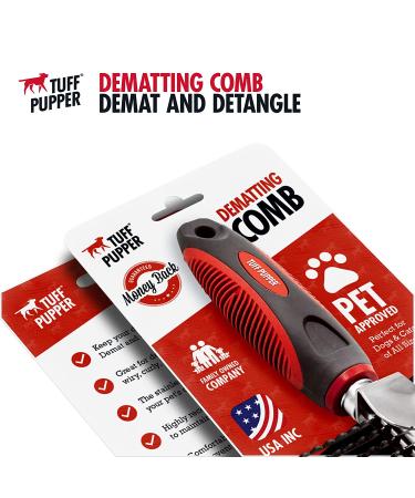 Tuff Pupper Detangling Comb | Dematting Tool for Dogs & Cats | Safely Remove Knots and Mats | Ergonomic Handle for Precision Control - Buy Online on SooperMarket.com