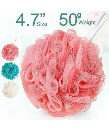 12 Pcs Long Handled Shower Loofah Back Scrubber Set for Men and Women - Exfoliating and Cleaning Bath Body Brush and Sponge Poufs - Buy Online on SooperMarket.com