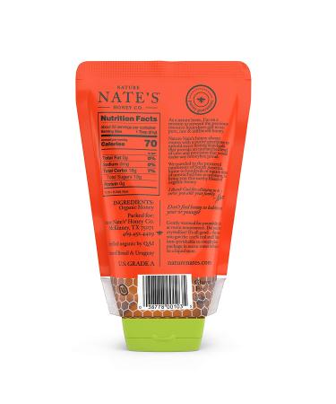 Nature Nate's 100% Pure Organic Raw Honey - 32 oz No-Drip Squeeze Pouches | USDA Certified, No Additives - Buy Online on SooperMarket.com