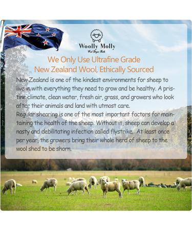 Woolly Molly XL 6-Pack Organic Wool Dryer Balls New Zealand Wool, 1200 Loads, Energy & Time Saver, Fabric Softener, Anti-Static, Lint Free - Buy Online on SooperMarket.com