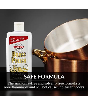 Hopes Premium Metal Care Brass Polish & Cleaner - 8 oz - Prevents Tarnish, Safe for Brass, Copper, Chrome & Sterling Silver - Buy Online on SooperMarket.com