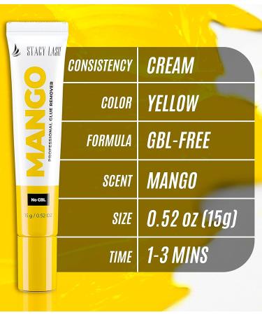 Mango Cream Eyelash Extension Glue Remover 0.52oz - Stacy Lash | GBL Free, Fast Dissolution, Professional Formula - Buy Online on SooperMarket.com