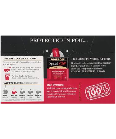 Bigelow Spiced Chai Black Tea - Caffeinated, 120 Tea Bags (6 Packs of 20) - Buy Online on SooperMarket.com