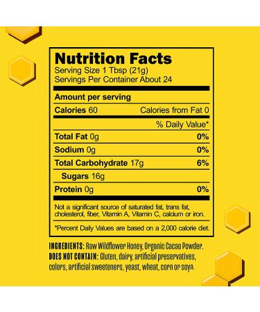 Beekeeper's Naturals Superfood Honey Cacao 17.6 oz (500g) | Organic & Nutrient-Rich Delight - Buy Online on SooperMarket.com
