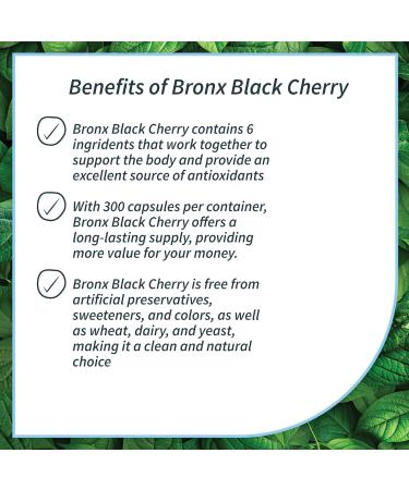 BRONX Black Cherry Extract | 300 Capsules | Source of Antioxidants | Bulk Supplement - Buy Online on SooperMarket.com