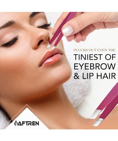 Wide Grip Slant Tweezers - German Stainless Steel - Hand-Filed Slanted Tips for Ultra-Precision - Tweezers for Eyebrows and Nose/Ear/Facial Hair - Professional Grade (Mehroon) - Buy Online on SooperMarket.com