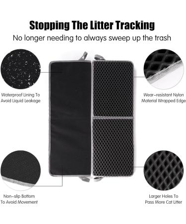 Kaket Large Cat Litter Mat 75x55CM - Non-Slip & Waterproof Double Layer Trapping Mat - Buy Online on SooperMarket.com