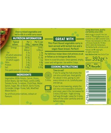 Princes Plant Based Chunky Vegetable Curry 392g (Pack of 6) - Buy Online on SooperMarket.com