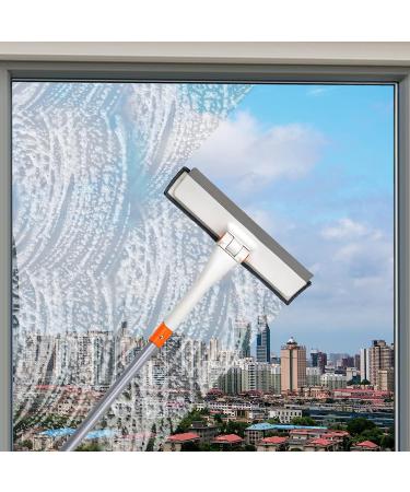 2-in-1 Rotatable Window Squeegee Kit | 48 Extendable Handle, 180 Rotating Head | Window Cleaner, Scraper & Scrubber Combo for Glass Cleaning - Buy Online on SooperMarket.com