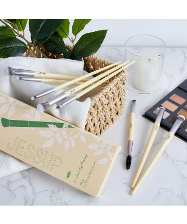 Jessup 8pcs Eyeshadow Brush Set | Premium Crujson-Free Eye Makeup Brushes | Blending, Concealer, Eyebrow, Eyeliner & Spoolie Kit T328 - Buy Online on SooperMarket.com