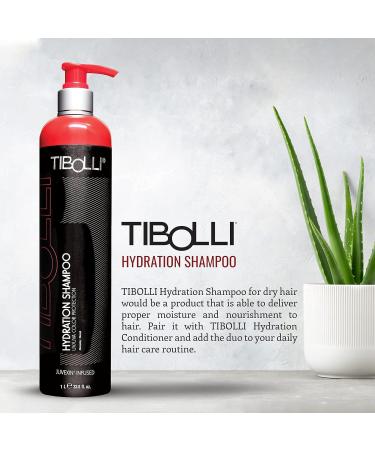 TIBOLLI Hydrating Hair Shampoo with Argan Oil - 33.8 Fl Oz | Moisturizing Dye-Free Paraben & Sulfate-Free Repair for Damaged Hair - Buy Online on SooperMarket.com