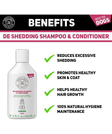 C&G Pets | De Shedding Shampoos & Conditioners For Dogs 500ml | Reduces Excessive Shedding Promotes Healthy Skin & Coat | 100% Natural Dog Shampoo And Conditioner | Show Standard Shine (500ML) 500 ml (Pack of 1) - Buy Online on SooperMarket.com