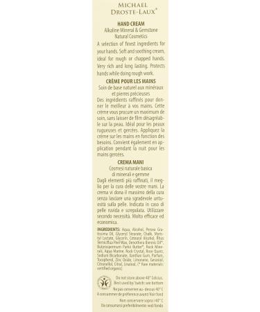 Michael Droste-Laux Natural Cosmetics Basic Hand Cream 50ml - Hydrating Eco-Friendly Skincare for All Skin Types - Buy Online on SooperMarket.com