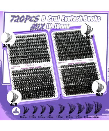 DNSGOOR DIY Lash Extension Kit 840Pcs D Curl Individual Lash Clusters Eyelashes Extension Set with Mirror Lash Storage Box Lash Bond&Seal Glue Remover Tweezers Lash Brush Applicator A-Lash Kit 30-60D - Buy Online on SooperMarket.com
