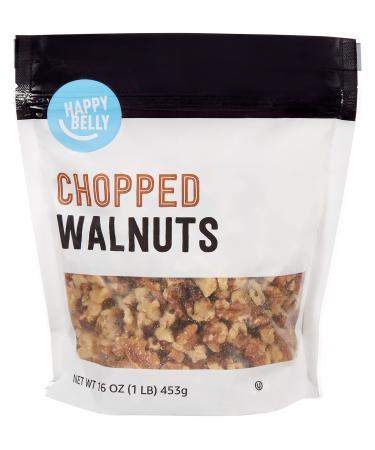 Amazon Brand - Happy Belly Chopped Walnuts, 16 Ounce 1 Pound (Pack of 1)
