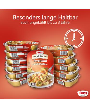 Buss Freizeitmacher Tortellini in Tomato Sauce with Turkey Strips - 12 x 300g - Delicious International Shipping Available - Buy Online on SooperMarket.com