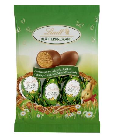 Lindt chocolate leaf -croced eggs |85 g bag |Eggs made of delicately crispy leaves in Gianduja-Haselnut-milk chocolate |Easter eggs |Chocolate eggs 3 packs of leafy-old eggs