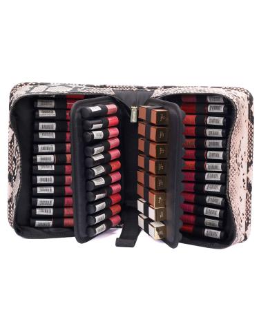 ROWNYEON Lipstick Organizer Case Lipstick Holder Portable Lipstick Bag 67 Slots Snake-67