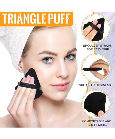 100pcs Black Triangle Powder Puffs - Soft Makeup Sponge for Loose Mineral Body Powder - Velour Cosmetic Foundation Tools - Buy Online on SooperMarket.com