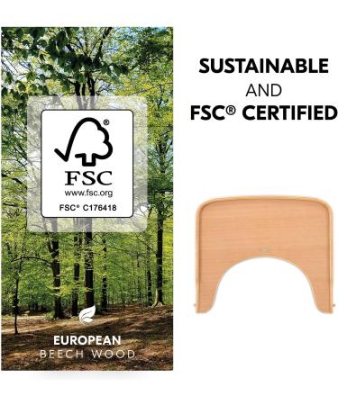 Hauck Alpha+ Wooden Tray Natural - FSC Sustainable Certified Beechwood Elevated Highchair Tray Easy to Clean - Buy Online on SooperMarket.com