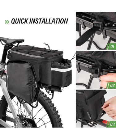 Frephy 14.5L Waterproof Bike Rear Rack Bag with Rain Cover - Ideal for Commuter and Trekking Bikes - Buy Online on SooperMarket.com