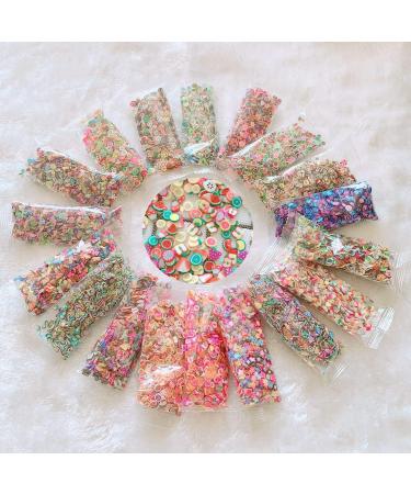 NAIL ANGEL 18bags Different Design Mix Bag Polymer Clay Slices Fruit Cake Flower Etc Shapes Mix 10051