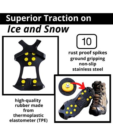 Limm Ice Snow Traction Cleats - Lightweight Crampon Cleats for Snow & Ice - Anti Slip Grippers for Shoes and Boots Medium Size - All Purpose Use - Buy Online on SooperMarket.com