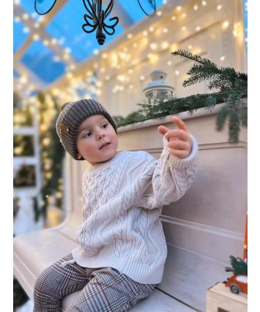 Volunboy Baby Oversized Knit Sweater | Crewneck Knitted Top 2-3 Years | Off-white - Buy Online on SooperMarket.com