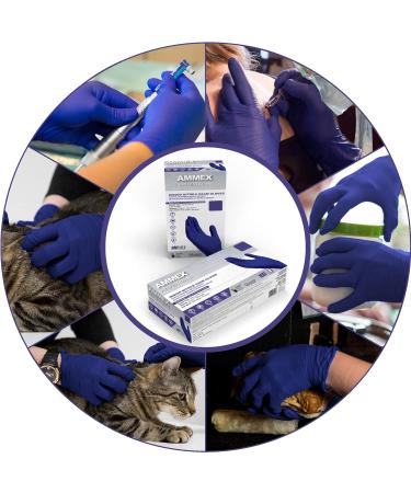 AMMEX Indigo Nitrile Exam Gloves 3 Mil - Latex & Powder Free - Textured Disposable Gloves - Medium (1000 Count) - Buy Online on SooperMarket.com