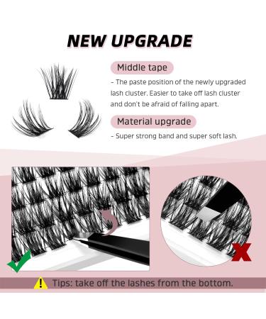 DIY Eyelash Extension Kit - 144 Thin Band Cluster Lashes + 72 3D Multiple Layers Clusters - 10-16mm Wispy Lash Cluster - Buy Online on SooperMarket.com