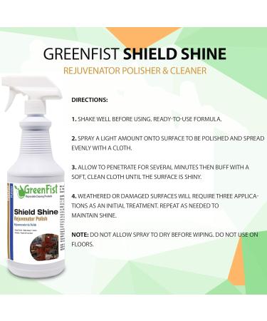 Shield Shine Rejuvenator All-in-One Polisher & Sealer for Vinyl Leather Plastic Rubber Wood Metal Chrome & Fiberglass 32oz Spray for International Shipping - Buy Online on SooperMarket.com