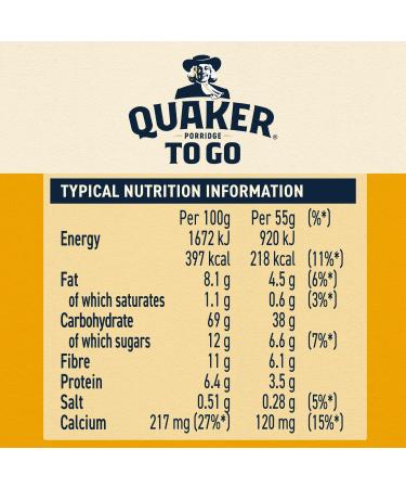 Quaker Porridge To Go Breakfast Bar Golden Syrup 2 x 55g (Case of 6) - Pack of 1 | Delicious and Convenient Breakfast Bars - Buy Online on SooperMarket.com