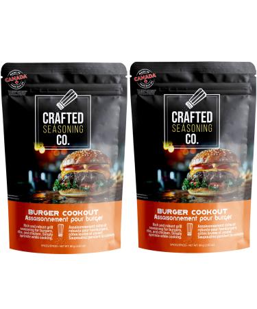 Crafted Seasoning Co. - Burger Cookout - For Grilling and BBQ great seasoning blend - No MSG & Non-GMO 2 Pack Burger Cookout 80 g (Pack of 2)