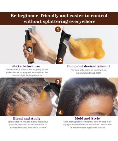 Women s Melting Mousse Foam for Lace Front Wigs - 3.4 fl oz Mocha Light Brown | Natural Edge Control & Bold Hold Lace Spray Glue | Wig Tool Set - 100ml - Buy Online on SooperMarket.com