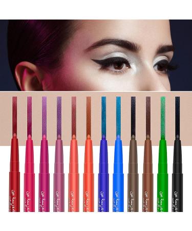 BELLIFFY 12 Pcs 1 Set Shadow Set Creative Eyeliners Waterproof Eyeliner Makeup Kit Colorful Plastic - Buy Online on SooperMarket.com