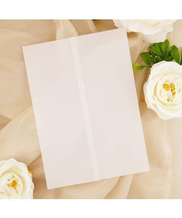 Puremigo 100 Pack Pre-Folded Vellum Jackets for 5x7 Invitations - Vellum Paper 5x7 Jackets - 115GSM Vellum Wedding Invitations Wraps - Transparent Wedding Invitations Jacket