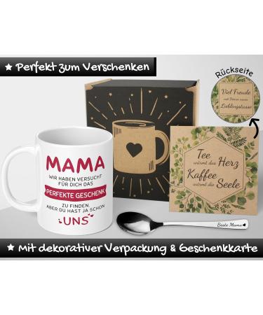 Mama Papa Gift Set - Christmas Gifts for Parents | Ceramic Cups & Spoon - Perfect Mama Papa Gift Ideas (330ml) - Buy Online on SooperMarket.com