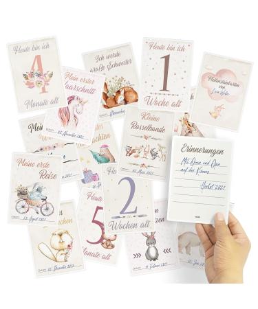 Olgs Milestone Cards for Baby Girls - 45 Unique Cards | Perfect Gift for Birth Baby Showers Pregnancy & Baptism | Boho Style Milestone Cards - Buy Online on SooperMarket.com