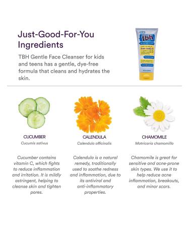 TBH Kids Gentle Gel Face Wash for Sensitive Skin - 6 Oz | For Kids, Preteens & Teens | Hydrating Facewash for Boys & Girls | Sulfate & Paraben Free - Buy Online on SooperMarket.com