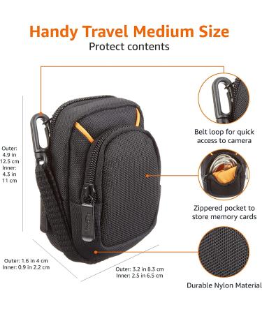 Amazon Basics Medium Point and Shoot Camera Case - Black (5 x 3 x 2 Inches) - Buy Online on SooperMarket.com