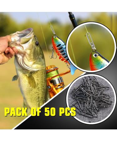 Lure Quick Change Black Nickel Fishing Snap Swivels - High Strength Stainless Steel Connector Snaps Tackle for Saltwater Fishing - Size S (44lb) - 50 pcs - Buy Online on SooperMarket.com
