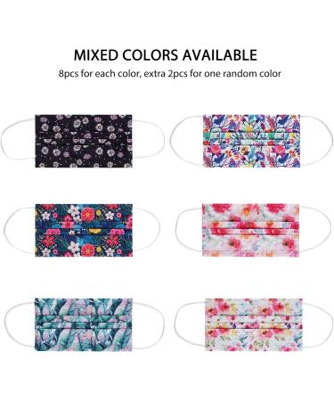 NU R Disposable Face Mask 3Ply Mask with Filter Layer and Elastic Earloop Retail 50pcs/box FLORAL 50PCS - Buy Online on SooperMarket.com