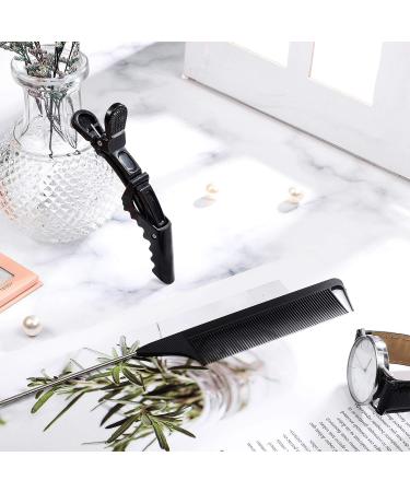 Carbon Steel Rat Tail Comb Set with Teasing Combs and 3 Styling Clips - Heat Resistant Barber Comb for Braiding and Styling Hair (Black) - Buy Online on SooperMarket.com