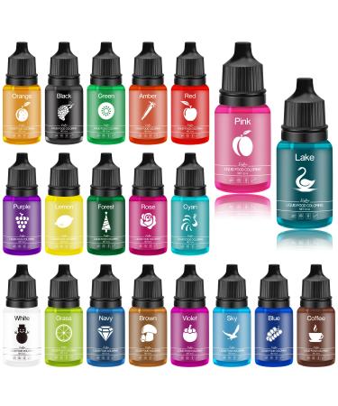 Food coloring - 20 colors x 10ml of liquid food colors for cakes baking cookies macaron - sugar -free concentrated color food coloring for cake decoration drinks Easter egg DIY slime 10 ml (20 pack)