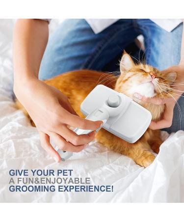 Crala Self Cleaning Slicker Brush- Pet Grooming Shedding Tool for Short & Long Haired Dogs & Cats- Removes Loose Undercoat, Mats & Tangles- White - Buy Online on SooperMarket.com