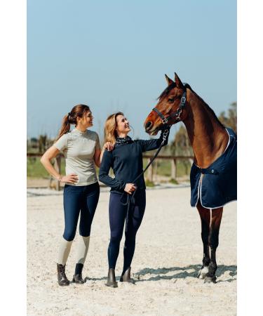 HORZE Tessa Women's Lightweight Summer Silicone Full Seat Riding Tights Peacoat Dark Blue 30