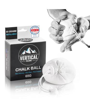 Vertical Fellows Chalk Ball 65 gram Return - Dermatest very good - ideal chalk & magnesia chalkball for climbing bouldering gymnastics weightlifting cross fit