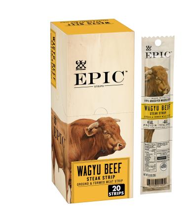 EPIC Wagyu Beef Steak Strips Grass-Fed Paleo Friendly 0.8 oz 20 ct