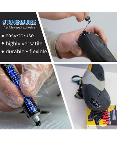 Stormsure Black Boot Shoe and Wader Repair Kit with Glue and Patches - Complete Repair Kit for a Durable Long-Lasting Repair on Black Footwear - Buy Online on SooperMarket.com